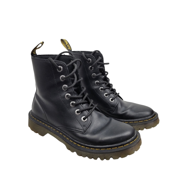 Dr.Martens Luana Leather Lace-Up Combat Boots